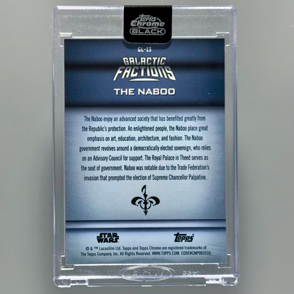 2025 Topps Chrome Black Star Wars Galactic Factions Naboo /50