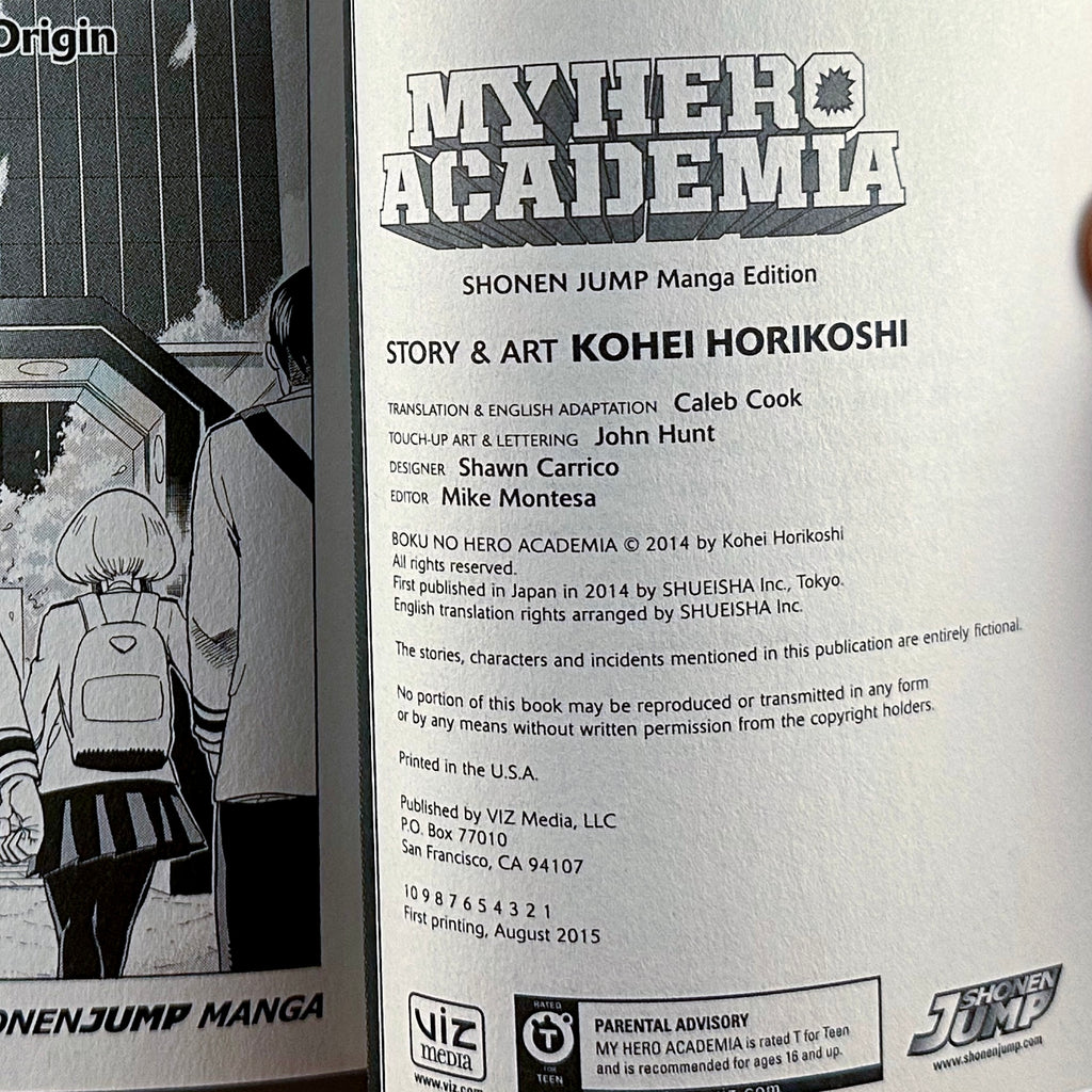My Hero Academia Volume 1 - Manga