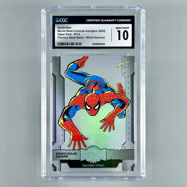 2024 Avengers Metal - Spider-Man White Diamond PMG - CGC 10
