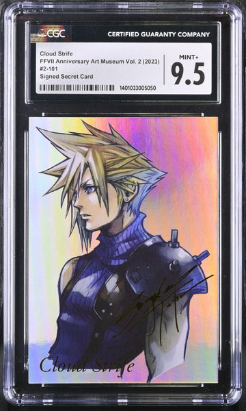 Cloud Strife #2-101 FFVII Art Museum Vol. 2 Signed Secret Card CGC 9.5