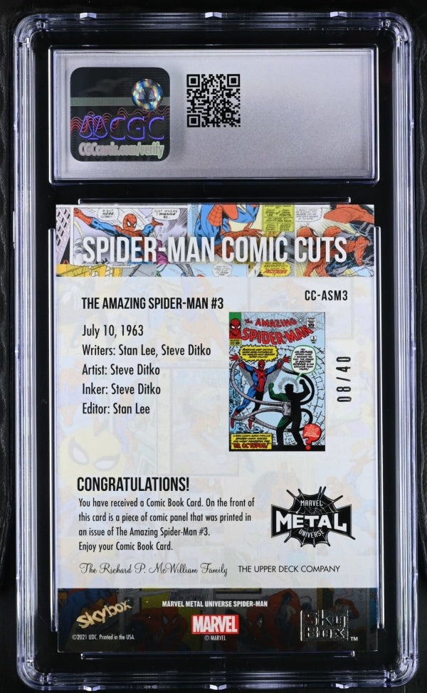 2022 Spider-Man Metal Comic Cut CC-ASM3 CGC