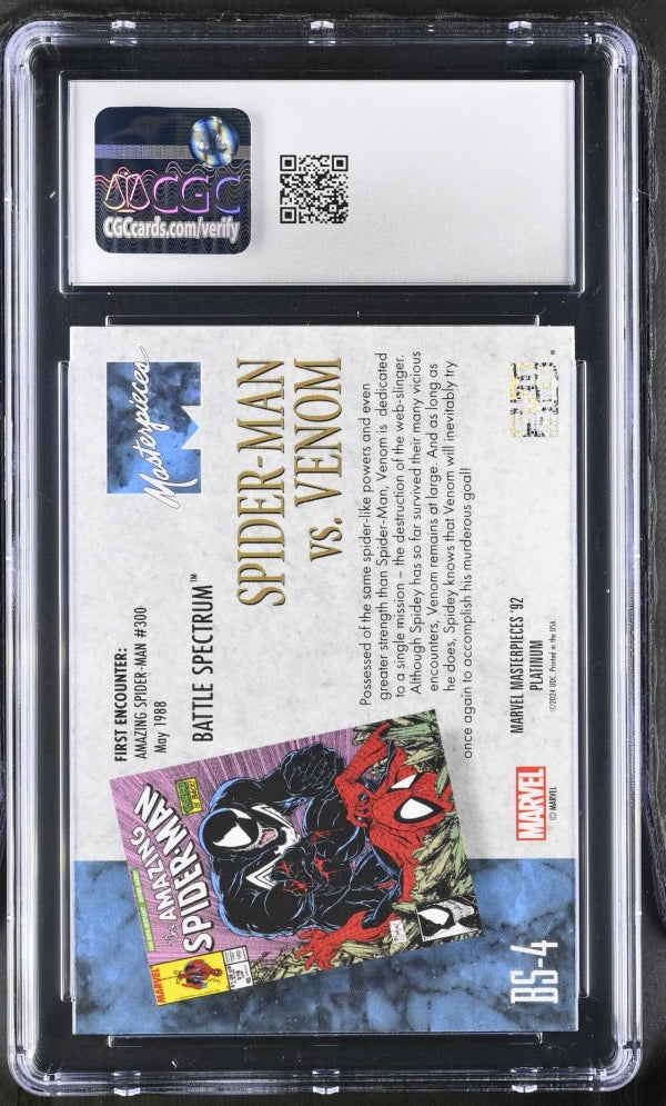 Spider-Man vs. Venom #BS-4 Marvel Masterpieces '92 CGC 9.5