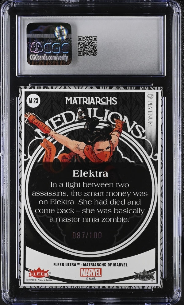 Elektra #M-23 Fleer Ultra Matriarchs of Marvel Medallions Platinum CGC 9
