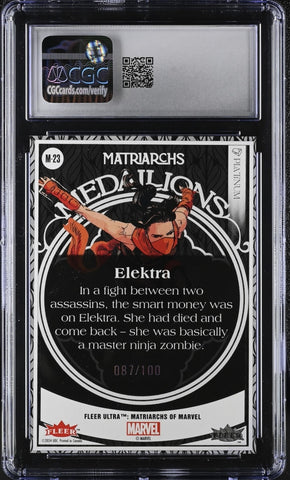 Elektra #M-23 Fleer Ultra Matriarchs of Marvel Medallions Platinum CGC 9
