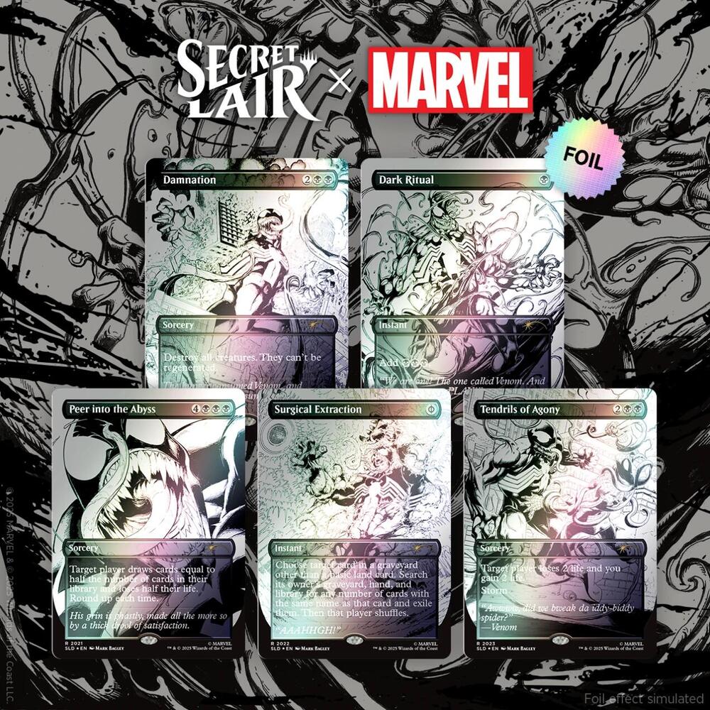 Secret Lair x Marvel's Spider-Man: Venom Unleashed (Inks) - Rainbow Foil Edition (SLD) (Copy)