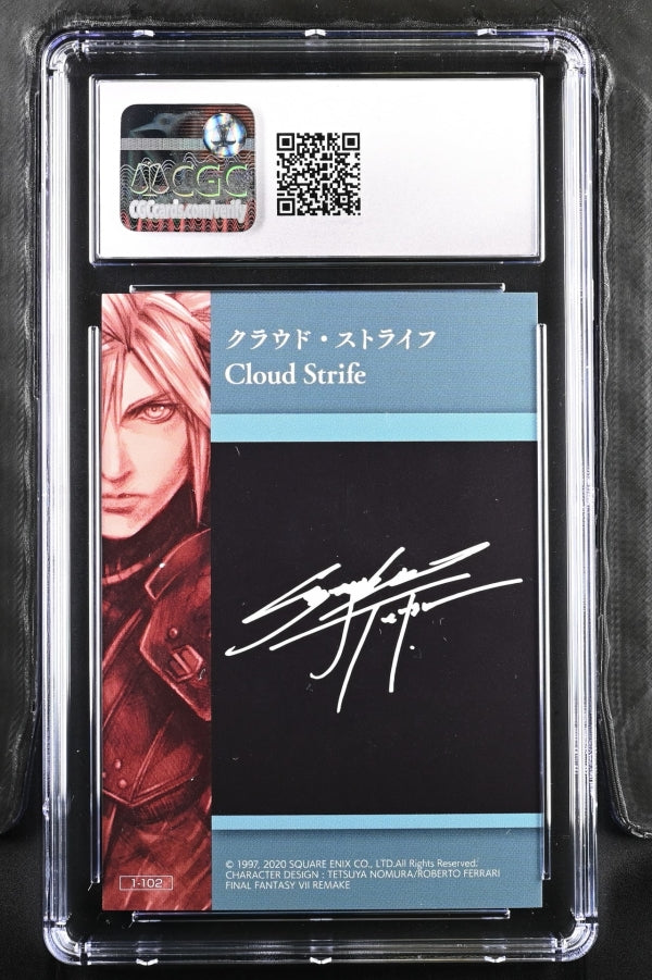Cloud Strife #1-102 FFVII Anniv. Art Museum Signed Secret Card CGC 10