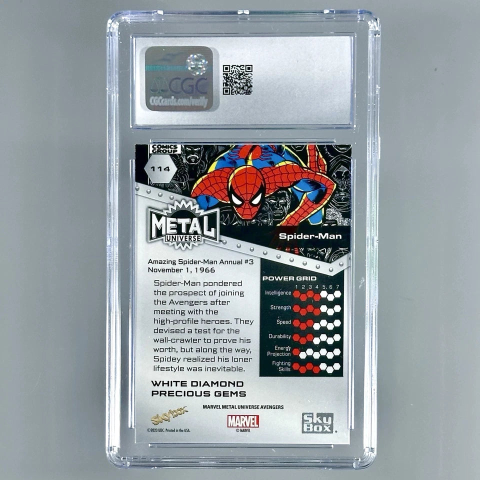 2024 Avengers Metal - Spider-Man White Diamond PMG - CGC 10