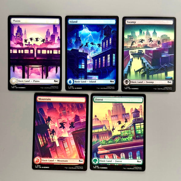 Magic TMNT Basic Lands Complete Set of 5 - Rooftop Non-Foil
