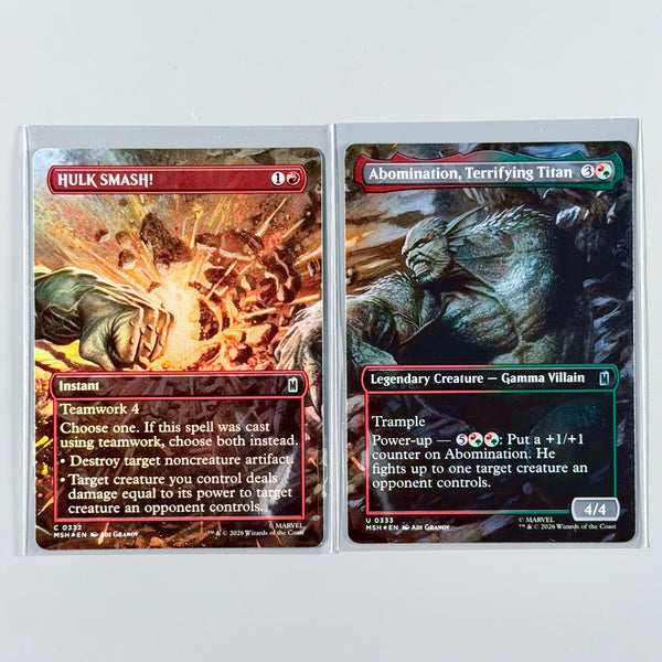 Hulk Smash! and Abomination, Terrifying Titan (Borderless) - Marvel Super Heroes (MSH)