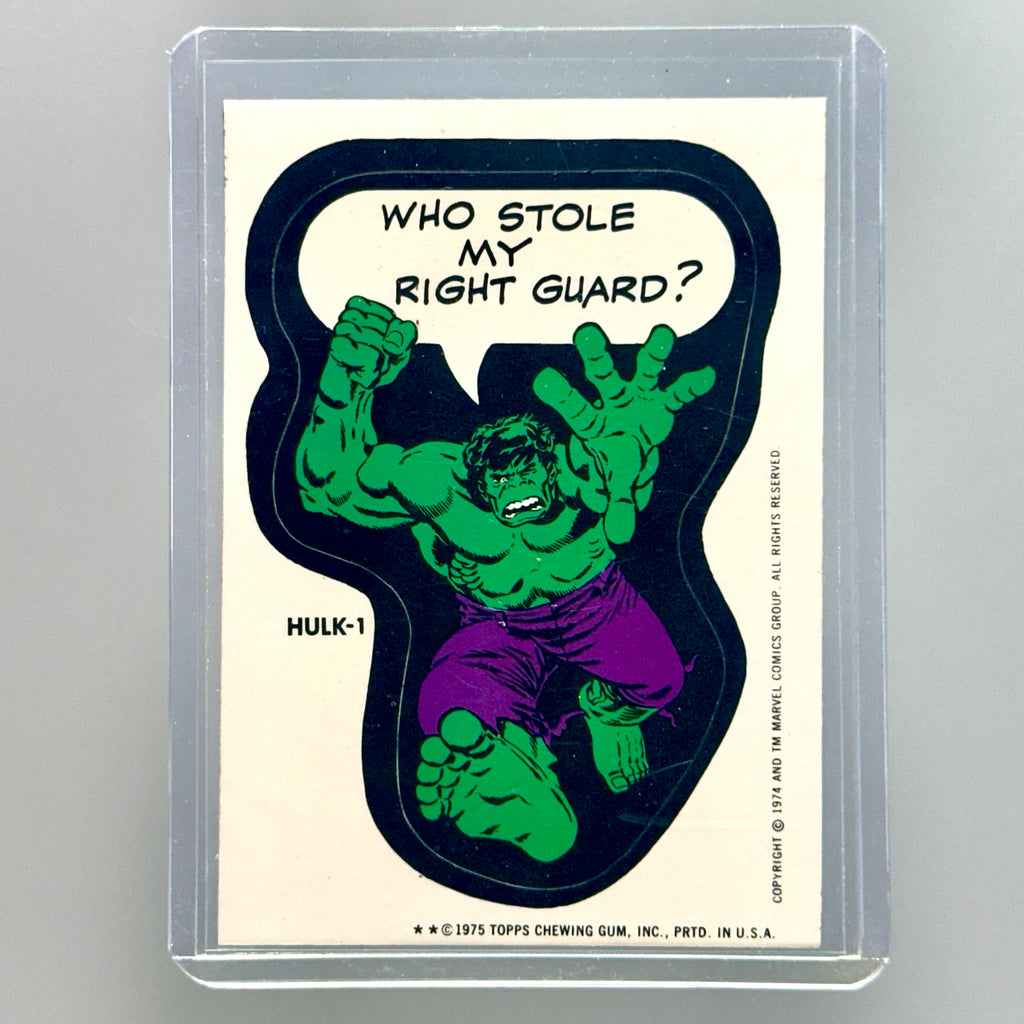 1975 Topps Marvel Hulk Sticker