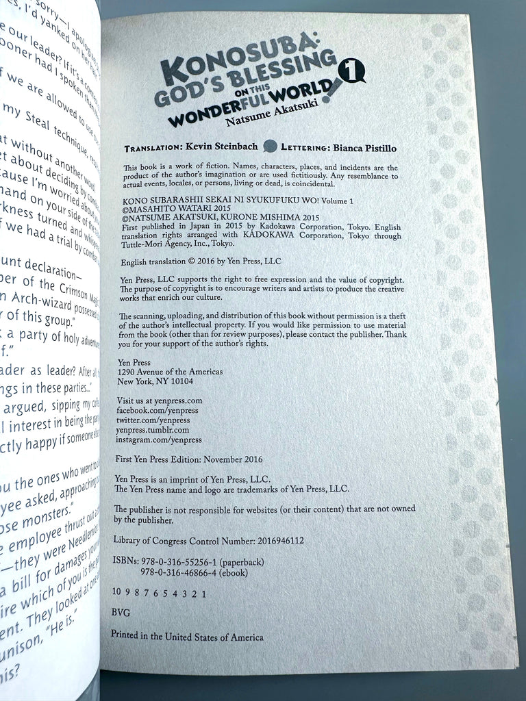 Konosuba God’s Blessing on this Wonderful World Vol. 1 & 2