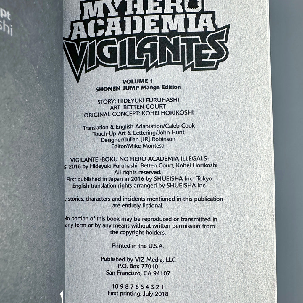 My Hero Academia Vigilantes Volume 1 - Manga