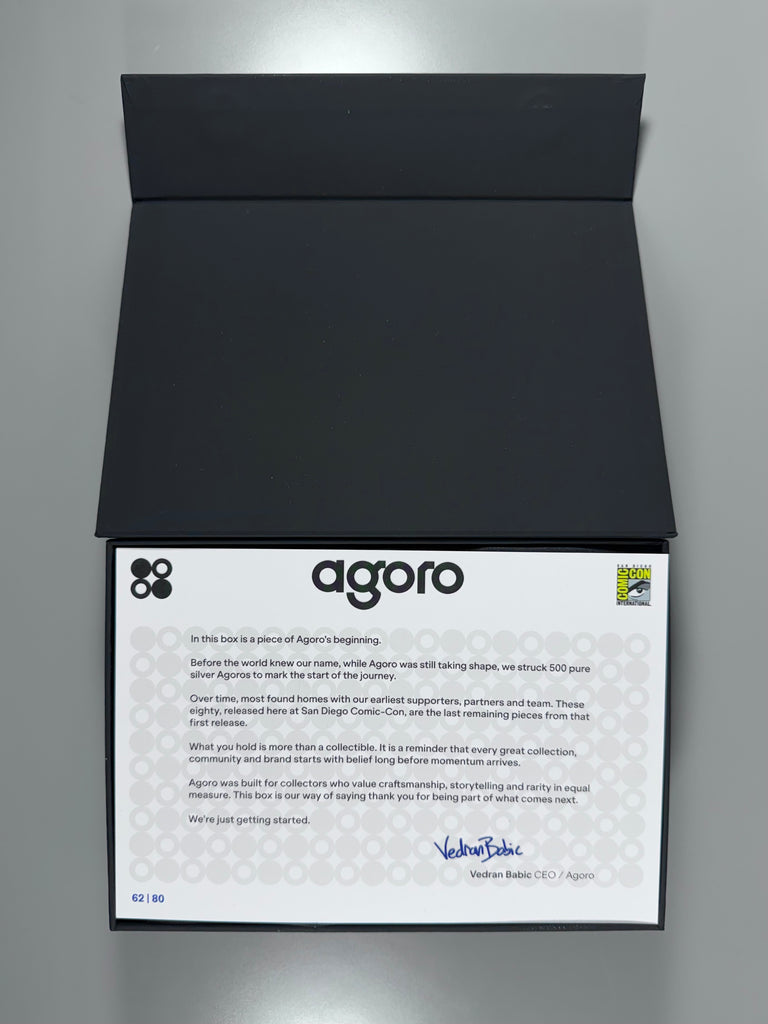 Agoro SDCC 2026 Keepsake Silver Box Serial Numbered # /80