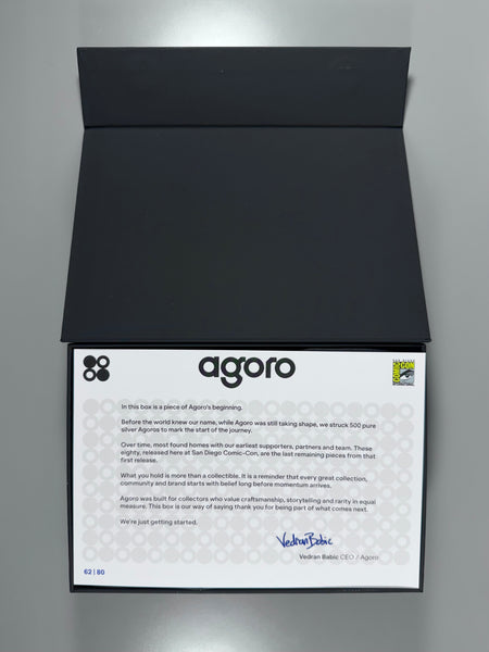 Agoro SDCC 2026 Keepsake Silver Box Serial Numbered # /80