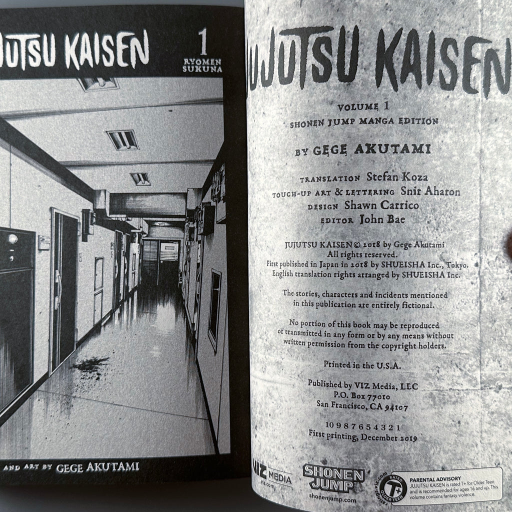 Jujutsu Kaisen Volume 1 - Manga