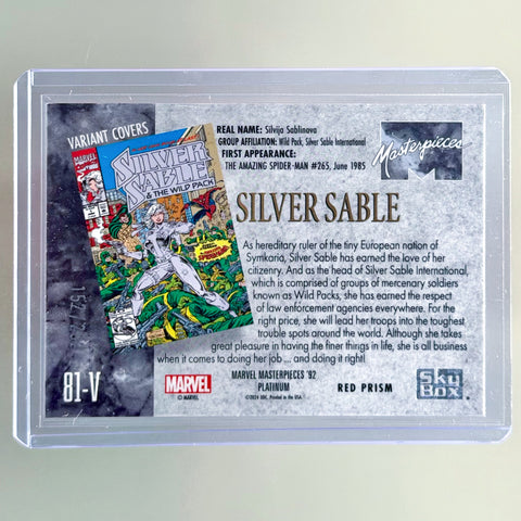 Silver Sable 81-V Marvel Masterpieces '92 Red Prism Variant