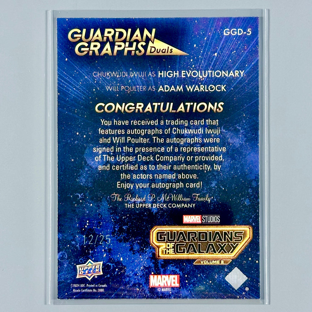 2024 Marvel Guardians of the Galaxy Vol 3 Graphs Dual Auto /25 Inscription