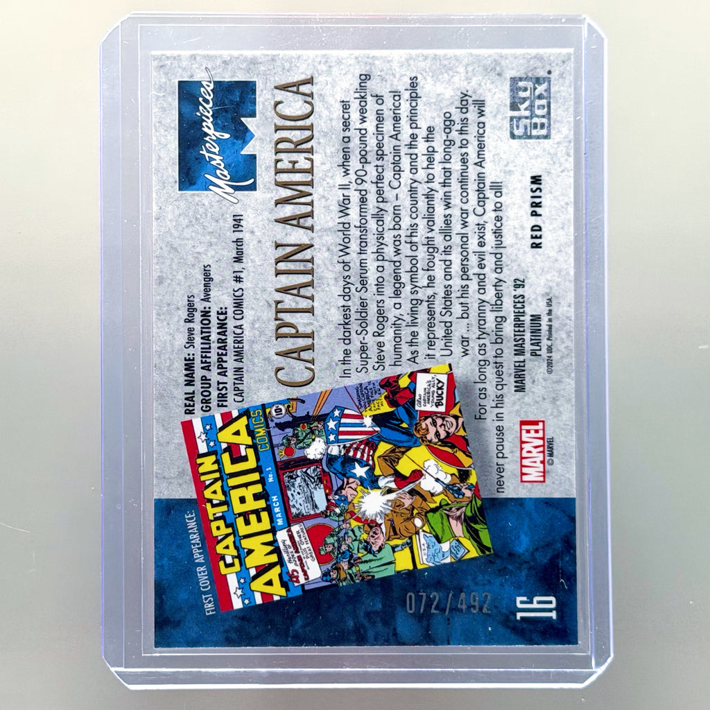 Captain America #16 Marvel Masterpieces '92 Red Prism