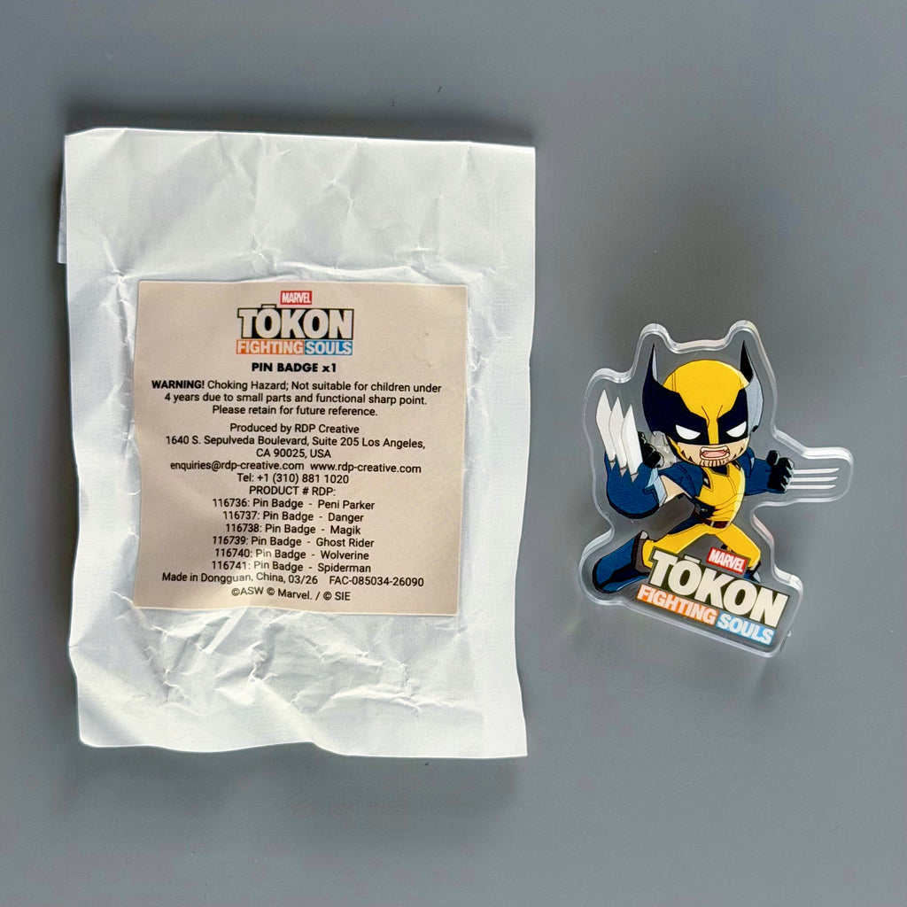 Tokon Fighting Souls Wolverine Limited Time Pin Badge SDCC 2026