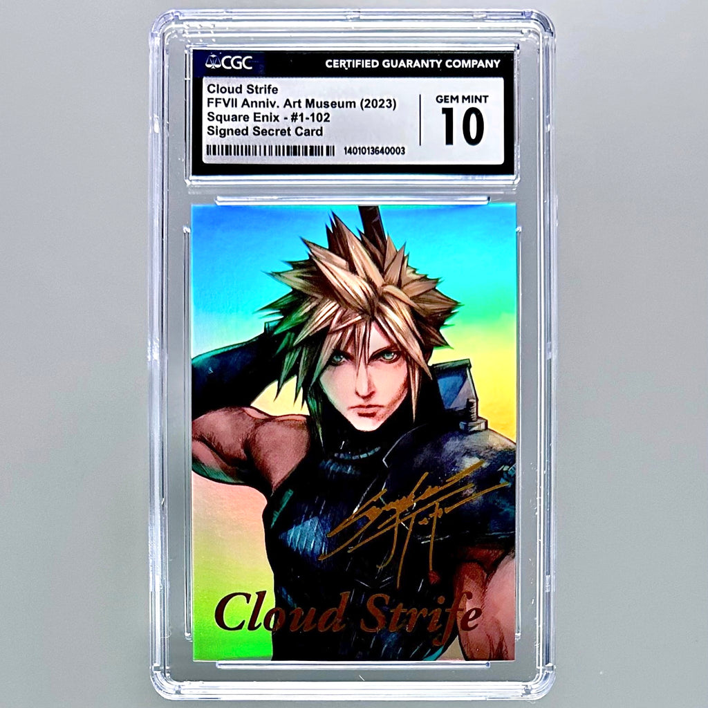 Cloud Strife #1-102 FFVII Anniv. Art Museum Signed Secret Card CGC 10