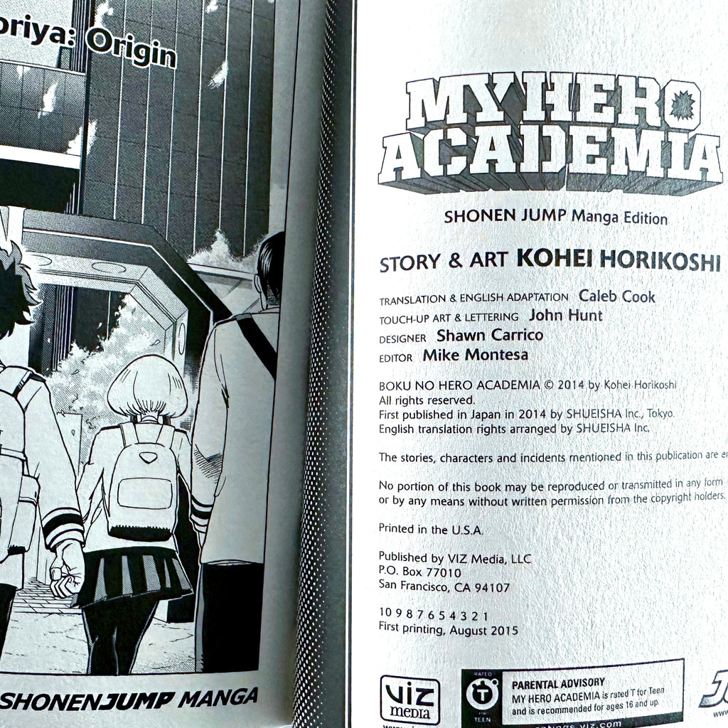 My Hero Academia Volume 1 & 2 - Manga