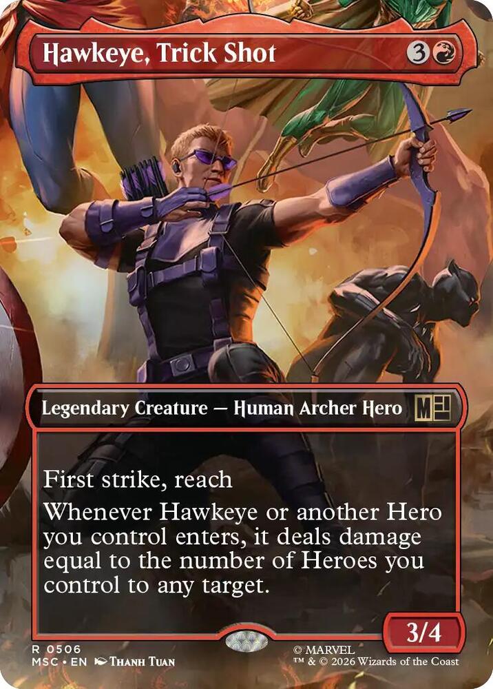 Hawkeye, Trick Shot (Borderless) - Commander: Marvel Super Heroes (MSC)