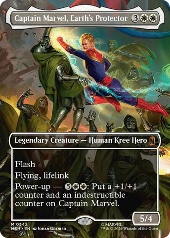 Captain Marvel, Earth's Protector (Borderless) (0342) - Marvel Super Heroes (MSH)