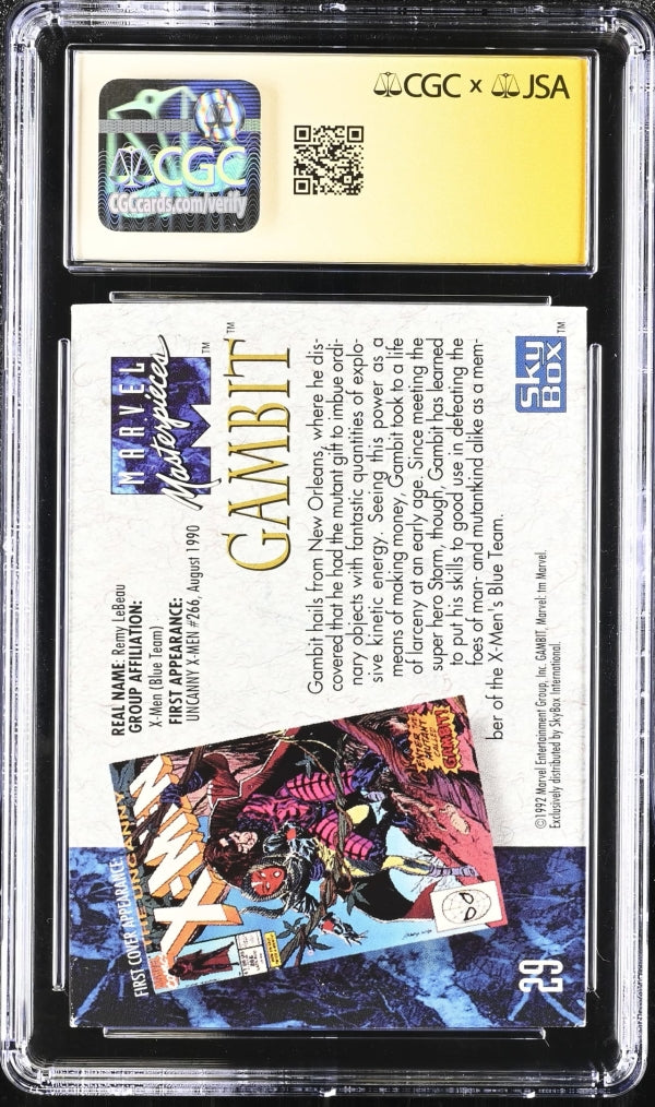 Gambit #29 Marvel Masterpieces CGC Authentic Signed by Joe Jusko
