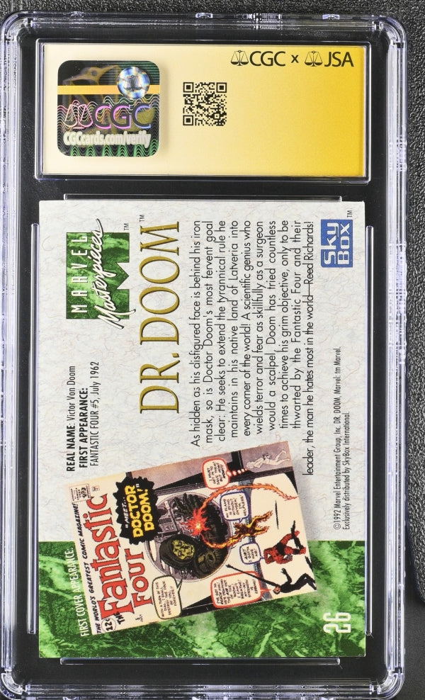 Dr. Doom Marvel Masterpieces #26 CGC Signature Series Signed by Joe Jusko