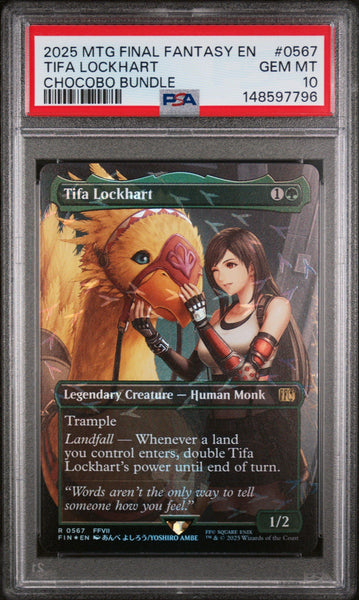 2025 Magic The Gathering Final Fantasy 0567 Tifa Lockhart Chocobo Bundle PSA 10