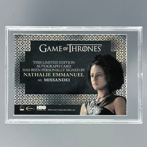 Game of Thrones Missandei Autograph Card - Nathalie Emmanuel